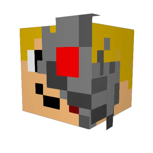 Claudory Minecraft avatar head, 3D render