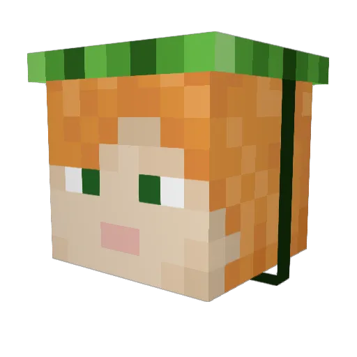 Clauuud7F Minecraft avatar head, 3D render