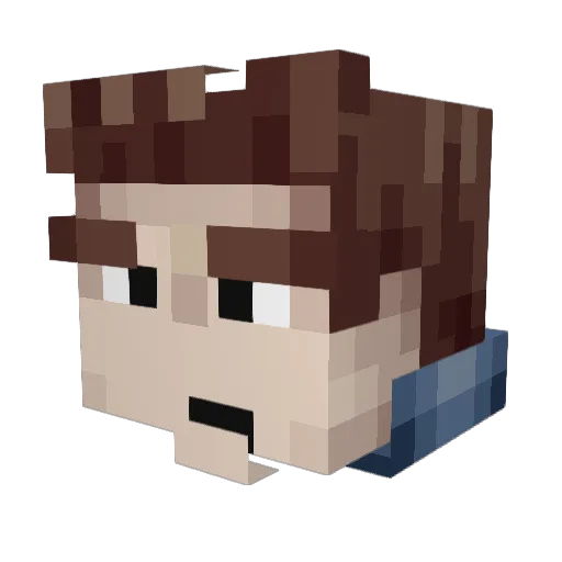 Clav41 Minecraft avatar head, 3D render