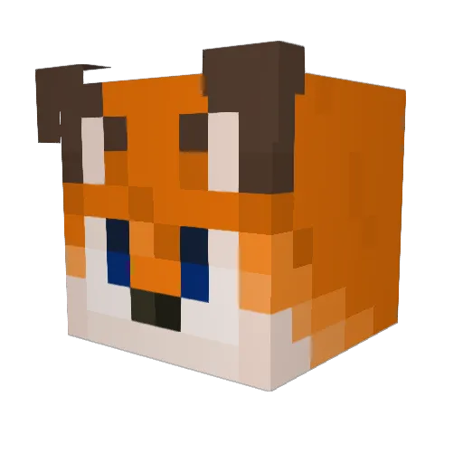 Clavk Minecraft avatar head, 3D render