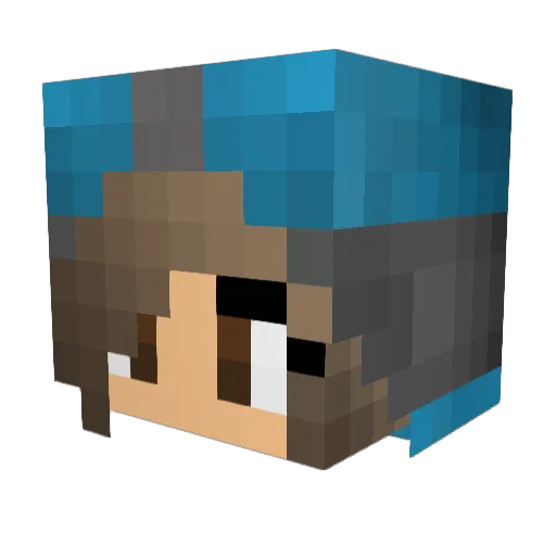 Clawback Minecraft avatar head, 3D render