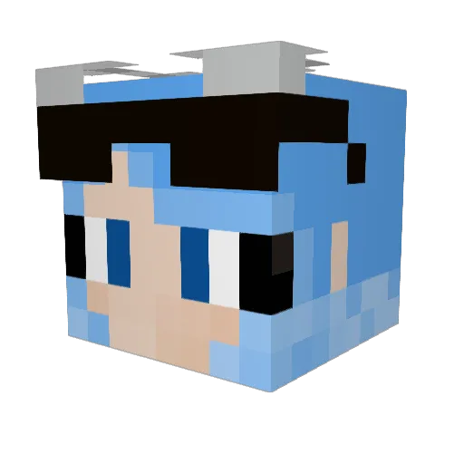 Clawcon Minecraft avatar head, 3D render