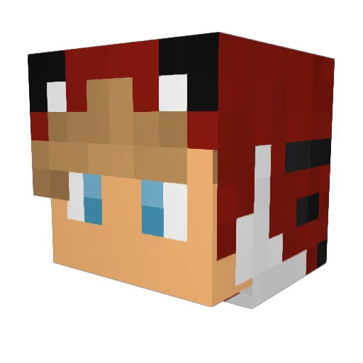 Clawdiw2 Minecraft avatar head, 3D render