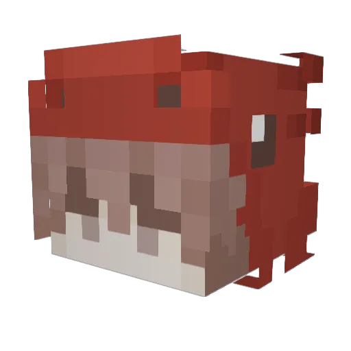 ClawedDragon Minecraft avatar head, 3D render