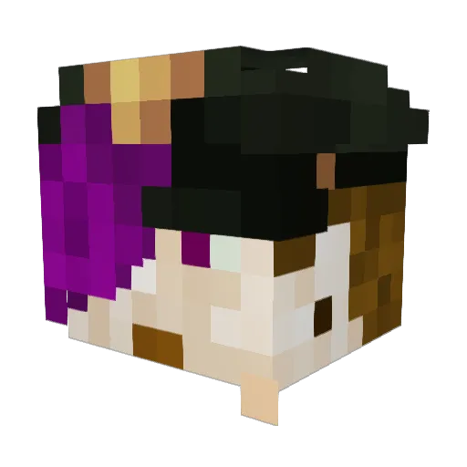 ClawedMob Minecraft avatar head, 3D render
