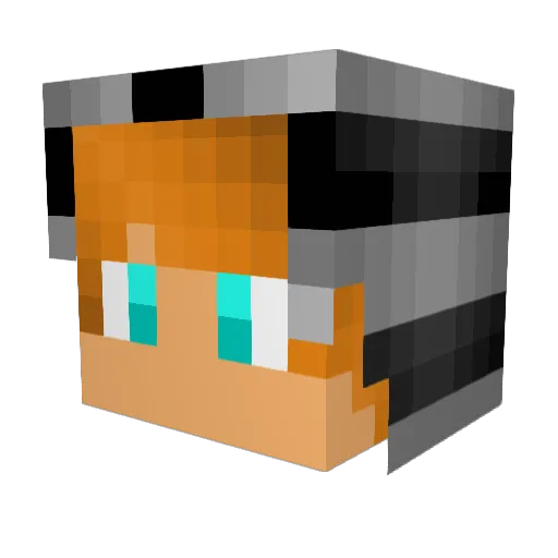 Clawhh Minecraft avatar head, 3D render