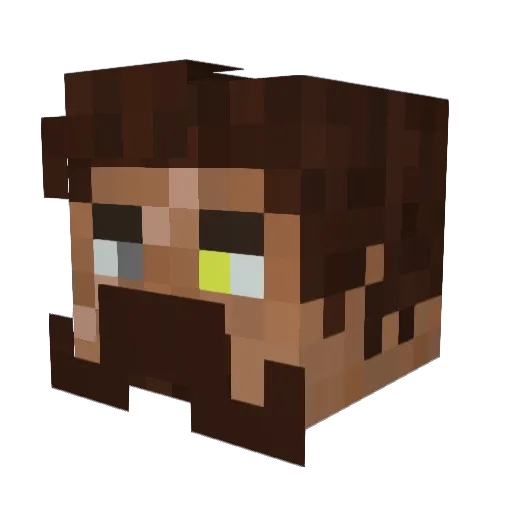 Clawk1 Minecraft avatar head, 3D render