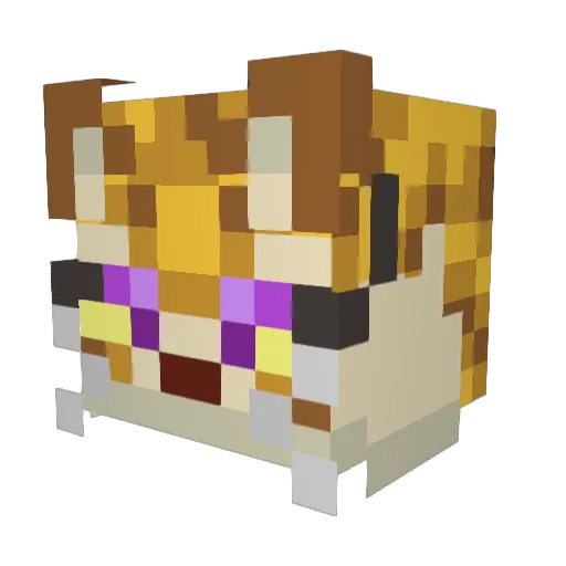 Clawroline Minecraft avatar head, 3D render
