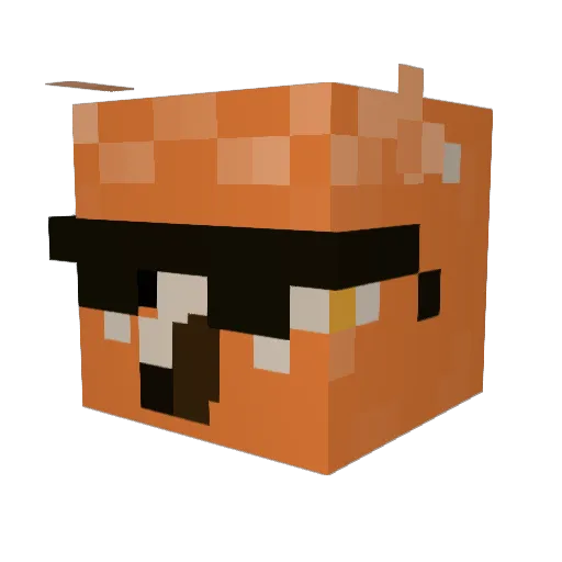 Clawvary Minecraft avatar head, 3D render