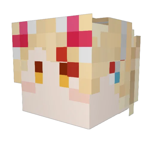 Clawyowo Minecraft avatar head, 3D render