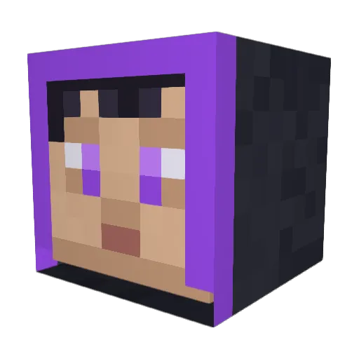 Clawzical Minecraft avatar head, 3D render