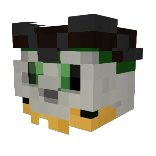 Claymanm Minecraft avatar head, 3D render