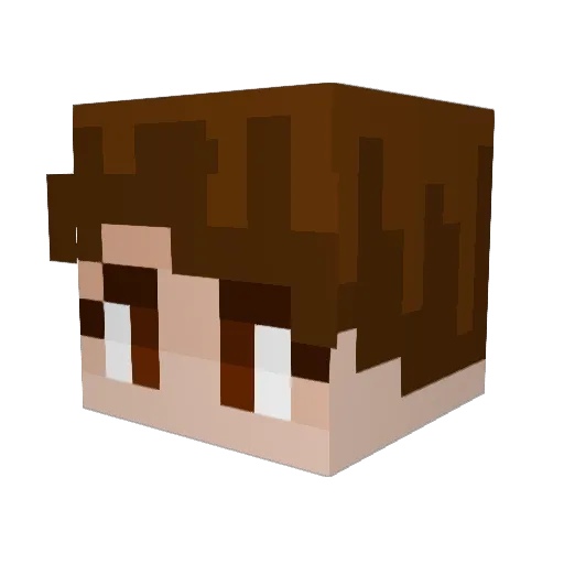 Claymortify Minecraft avatar head, 3D render