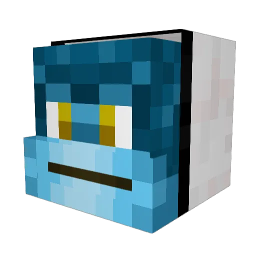 Clckzzz Minecraft avatar head, 3D render