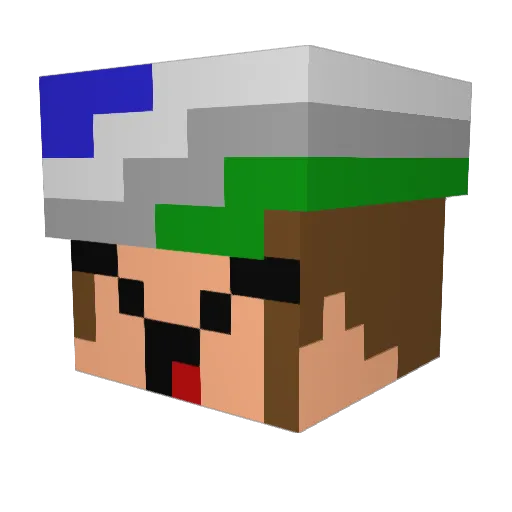 Clean_00 Minecraft avatar head, 3D render