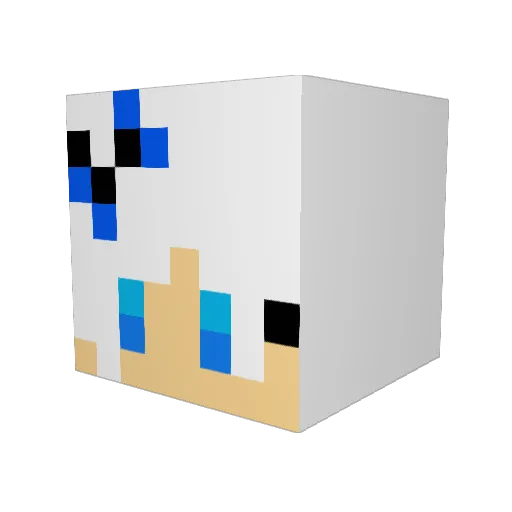 Clean_snow Minecraft avatar head, 3D render