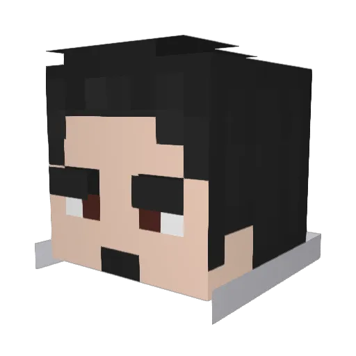 CleanerBruce Minecraft avatar head, 3D render