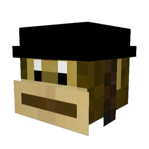 CleanerMonkey Minecraft avatar head, 3D render