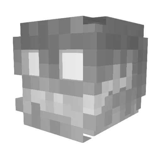 ClearB4Secrets Minecraft avatar head, 3D render