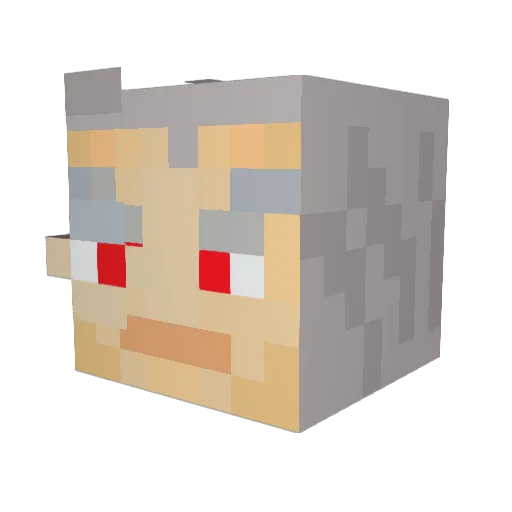 ClearPrisms Minecraft avatar head, 3D render