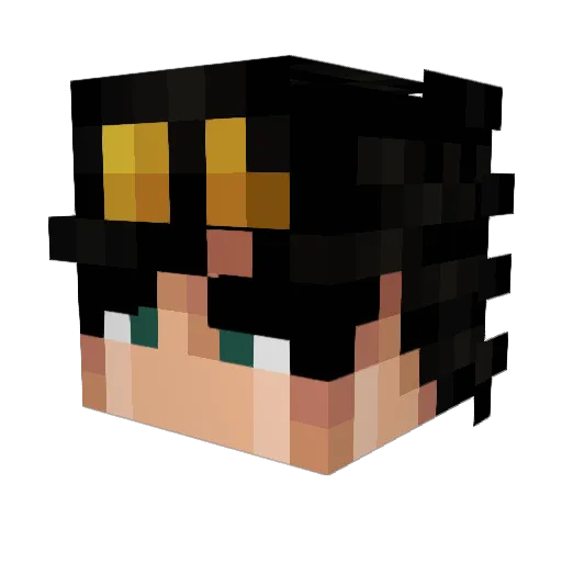 Cleargoman Minecraft avatar head, 3D render