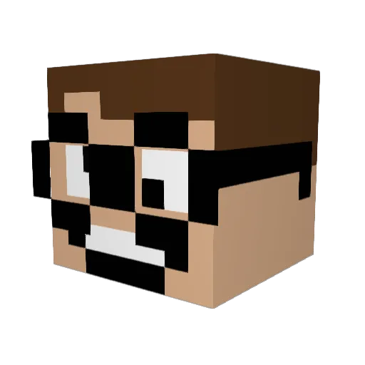 Clebers Minecraft avatar head, 3D render