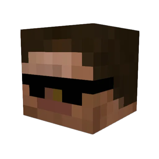 Cledible Minecraft avatar head, 3D render