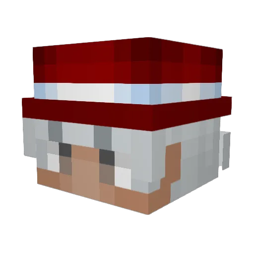 Cleenex Minecraft avatar head, 3D render