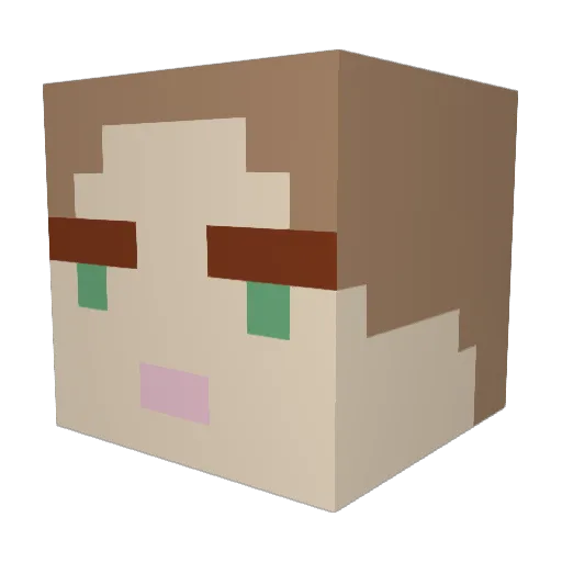 Cleeney Minecraft avatar head, 3D render