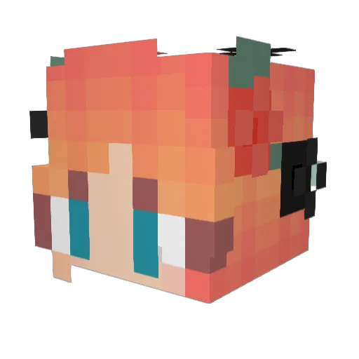Clefaira Minecraft avatar head, 3D render