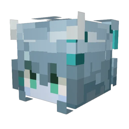 Clefei Minecraft avatar head, 3D render
