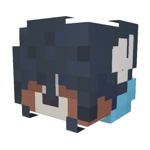 Cleffard Minecraft avatar head, 3D render