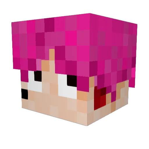 Clefiki Minecraft avatar head, 3D render