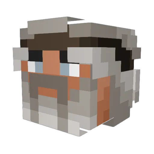 ClemClone Minecraft avatar head, 3D render