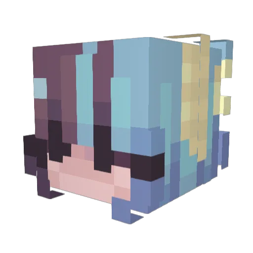 Clementineeeeee Minecraft avatar head, 3D render