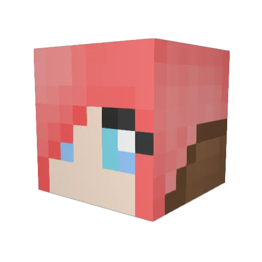 Clemy2 Minecraft avatar head, 3D render