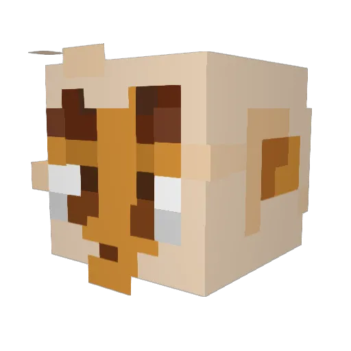 CleoBunBun Minecraft avatar head, 3D render