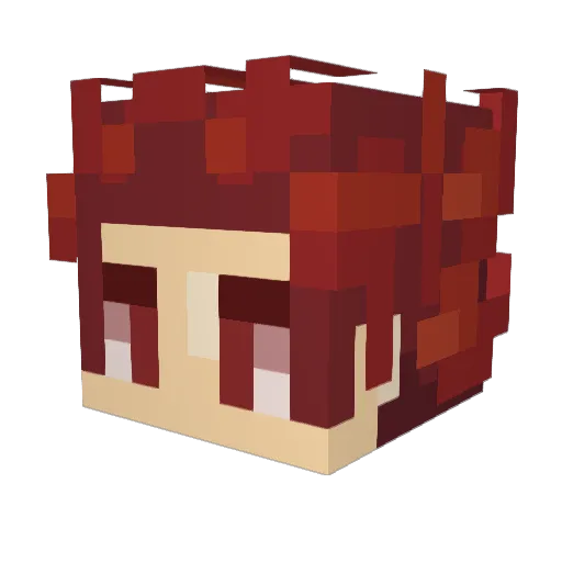 Cleofin Minecraft avatar head, 3D render