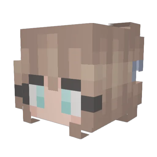 Cleopea Minecraft avatar head, 3D render