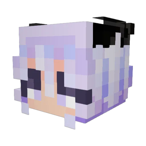 Cleora Minecraft avatar head, 3D render