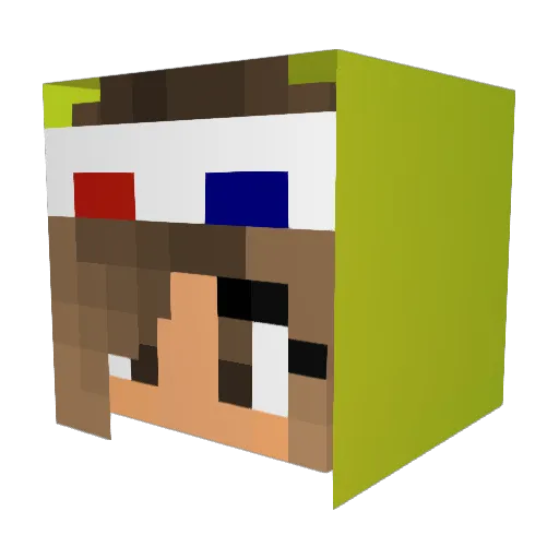 Cleril Minecraft avatar head, 3D render