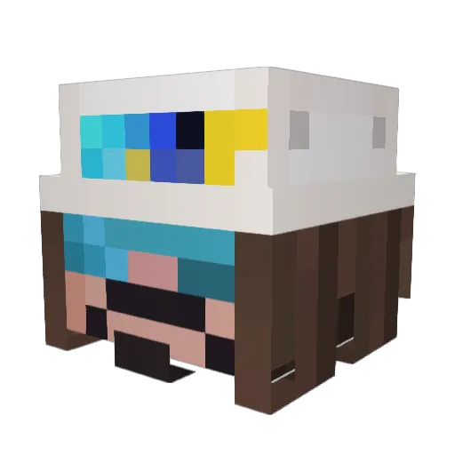 Cletexou Minecraft avatar head, 3D render