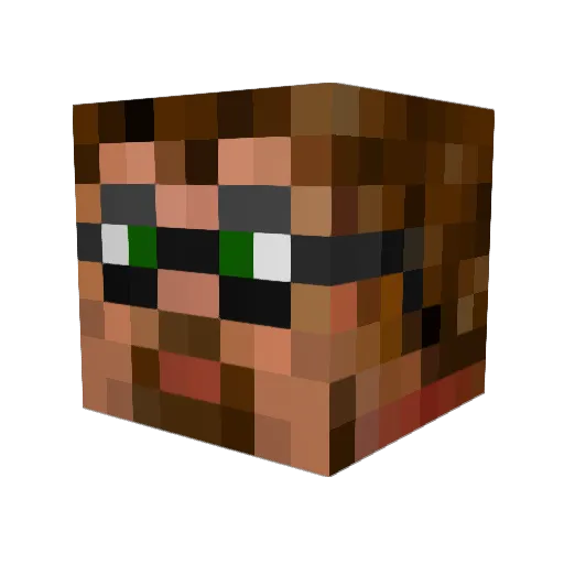 Clev_ Minecraft avatar head, 3D render