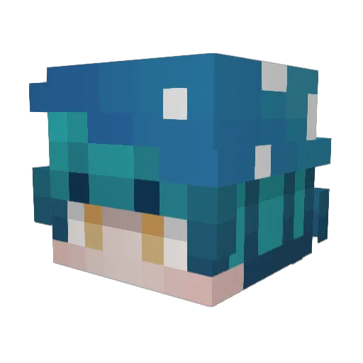 Clewbi Minecraft avatar head, 3D render