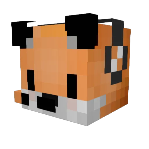 Clexal Minecraft avatar head, 3D render