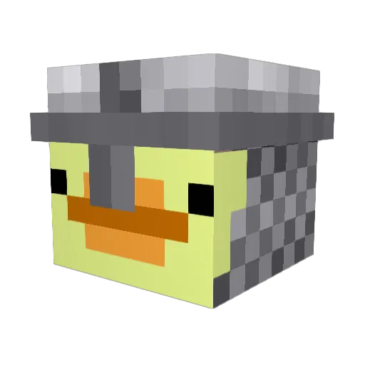 ClickingDuck Minecraft avatar head, 3D render