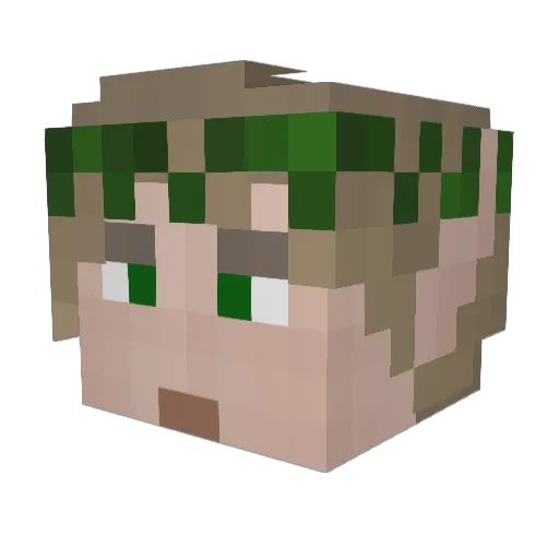 ClickityTV Minecraft avatar head, 3D render