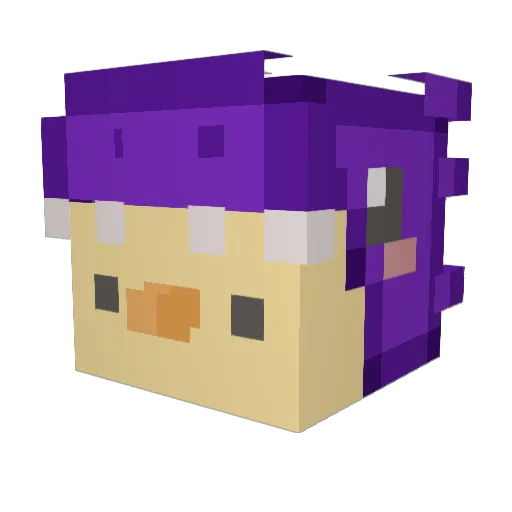 Clientless Minecraft avatar head, 3D render