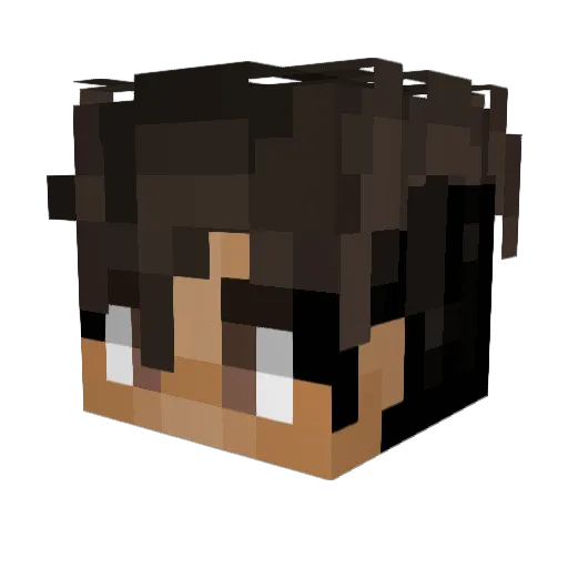 Clink Minecraft avatar head, 3D render