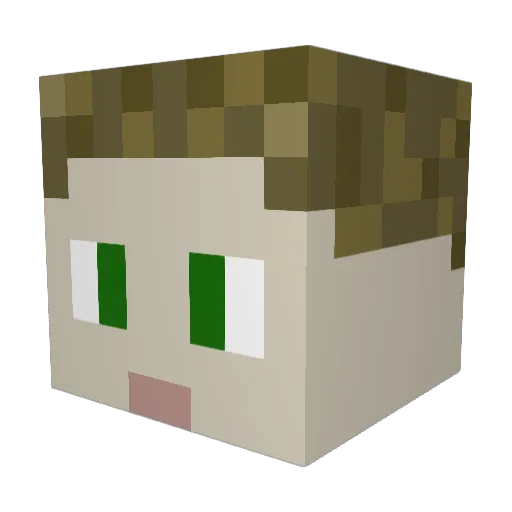 Clint7 Minecraft avatar head, 3D render